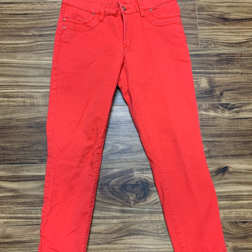 - Caché tomato red crop jeans size 4